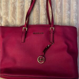Michael Kors Cherry Red Tote Bag